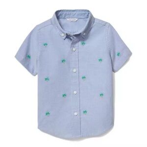 Janie and Jack Palm Oxford Short Sleeve Shirt - size 5